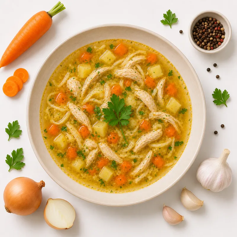 Clear chicken soup