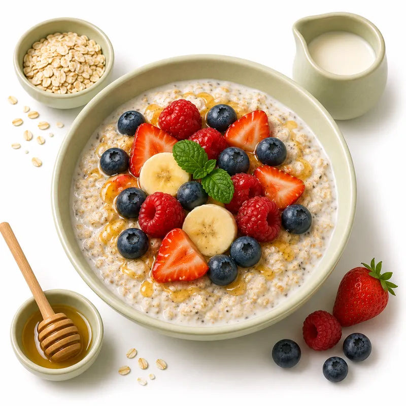 Overnight oats with berries