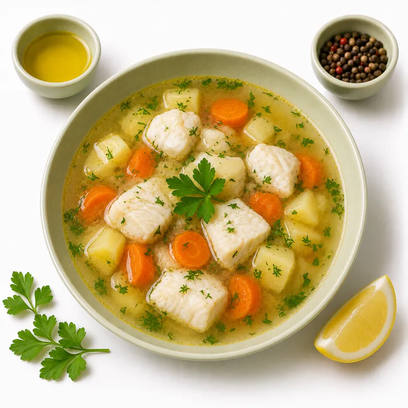 Fish soup with cod
