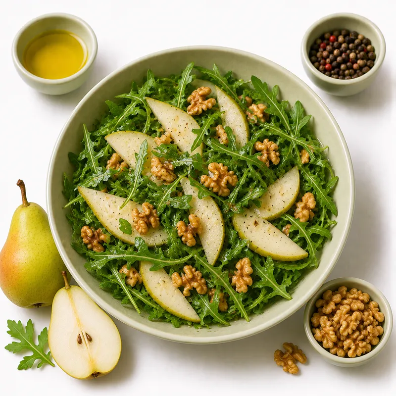 Arugula pear walnut salad