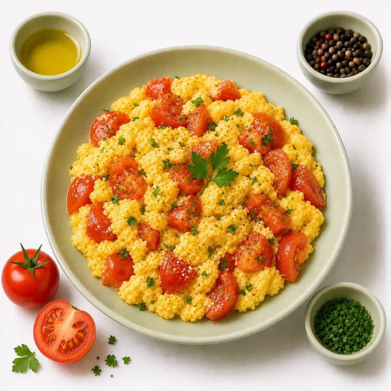 Scrambled eggs with tomato