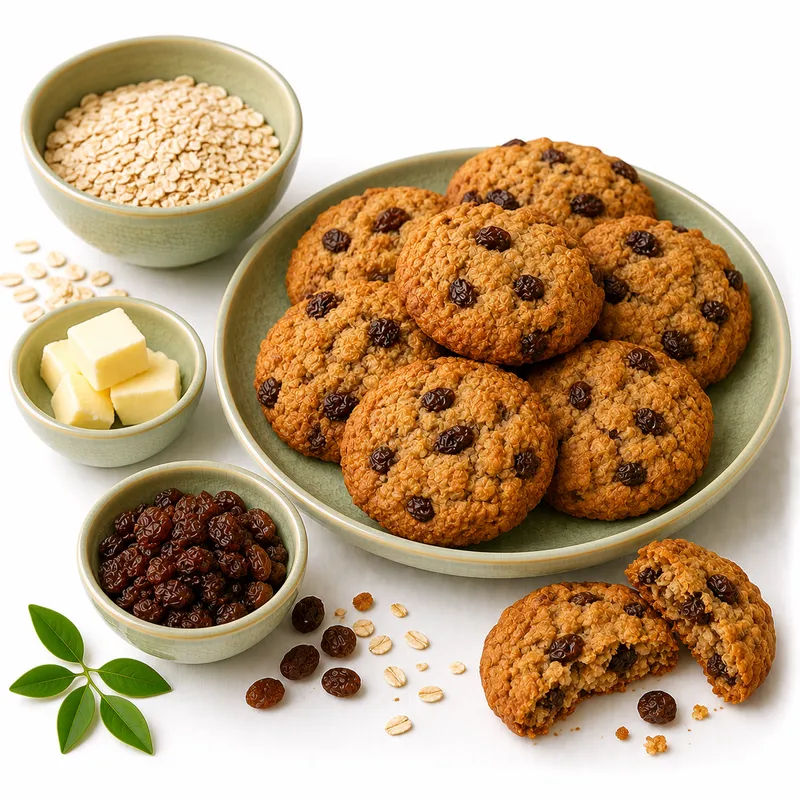 Oatmeal cookies with raisins