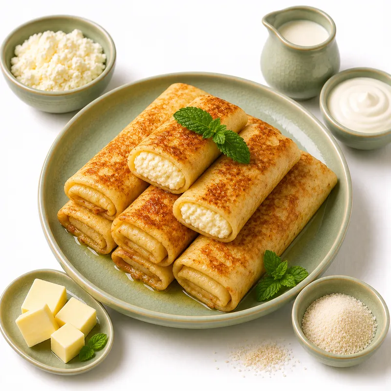 Nalysnyky with cottage cheese