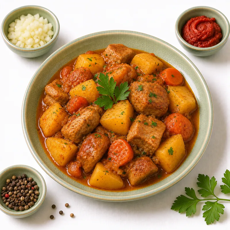 Stewed potatoes with pork