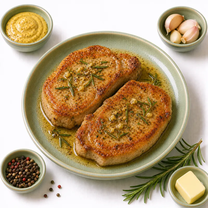 Pan seared pork chops