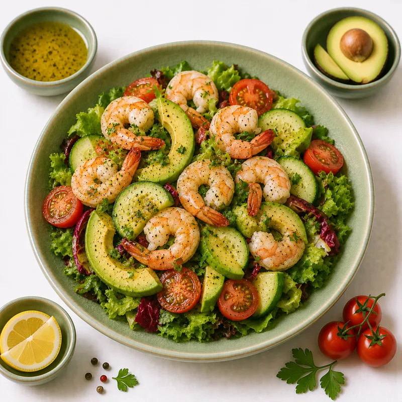 Shrimp salad with avocado