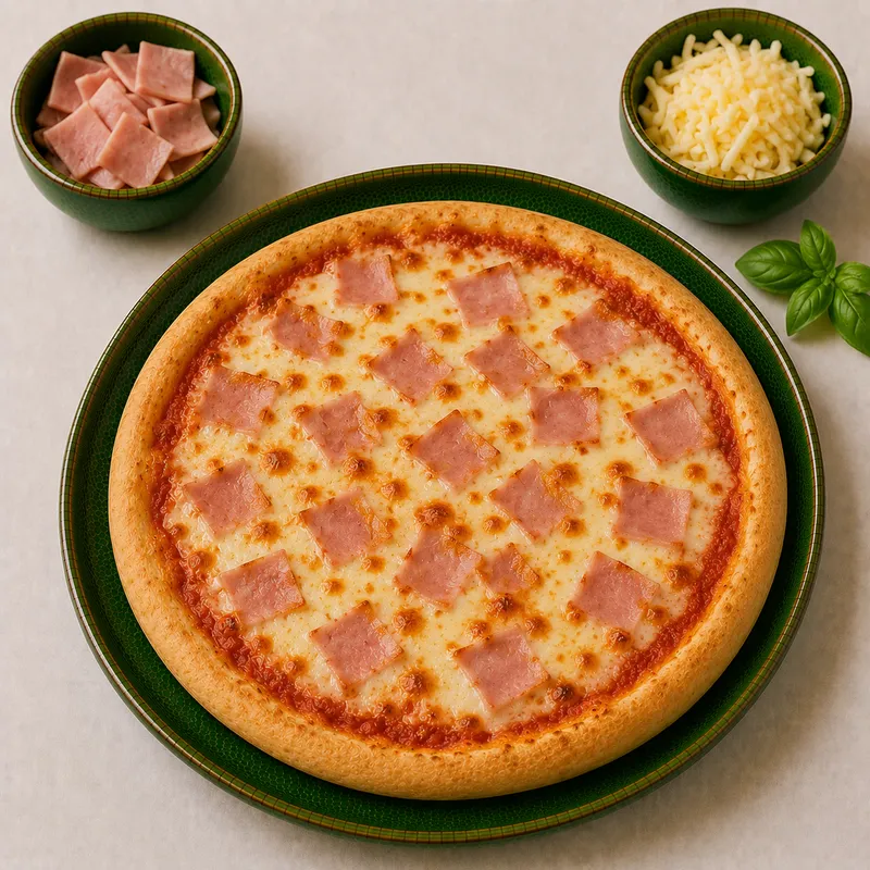Ham and cheese pizza