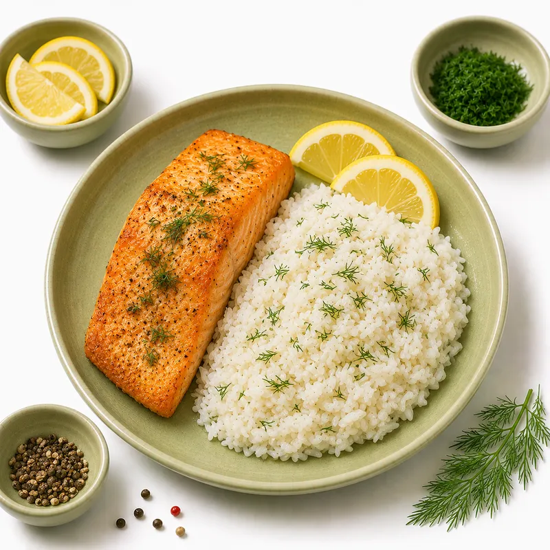 Salmon with rice