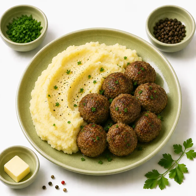 Meatballs with mashed potatoes