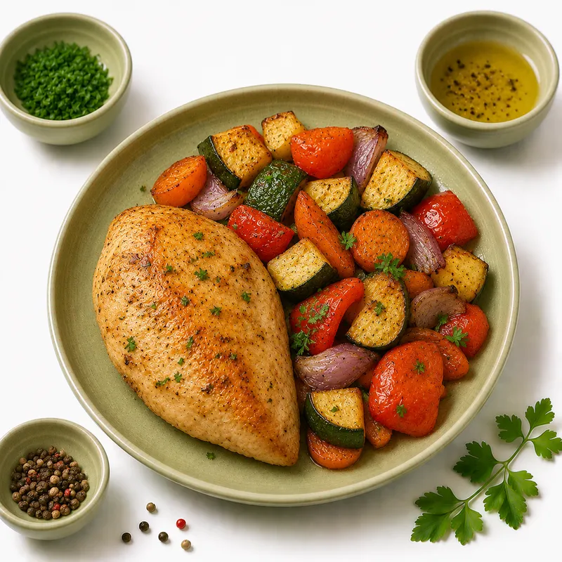 Chicken with roasted vegetables