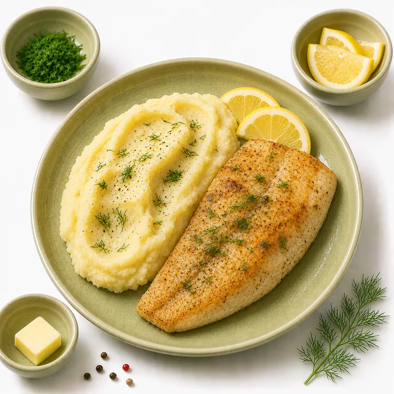 Hake with mashed potatoes