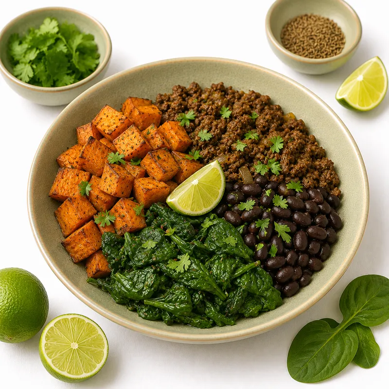 Sweet potato beef bowl