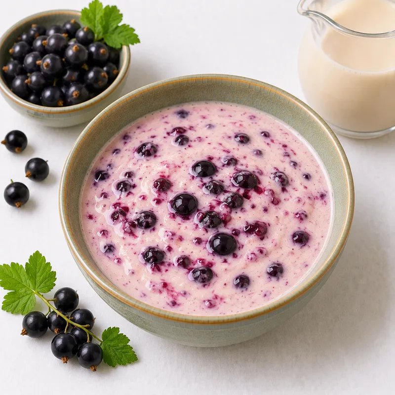Ryazhenka with black currant