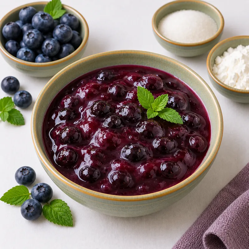 Bilberry cornstarch dessert